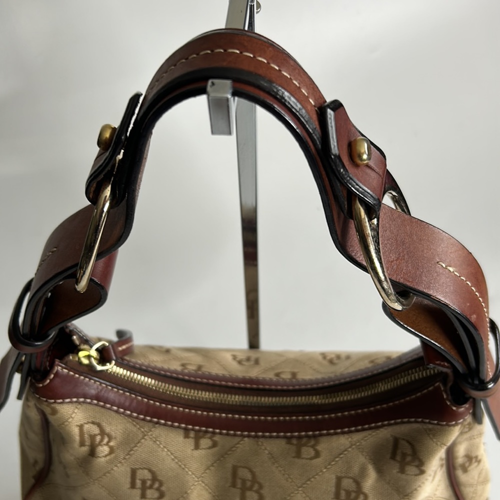 Dooney & Bourke  Monogram Satchel Signature Brown Leather/Canvas Shoulder Bag - Picture 6 of 16